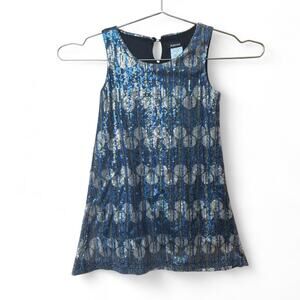 Zunie y2k blue and silver sleeveless party blouse-size women's 5